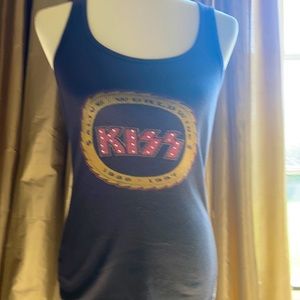 KISS women’s Sz M gray tank w/KISS on front&back